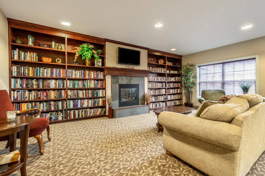 luxury affordable senior living of a room with books