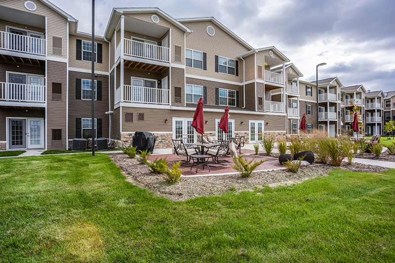 Connect55+ Ankeny building exterior with patio