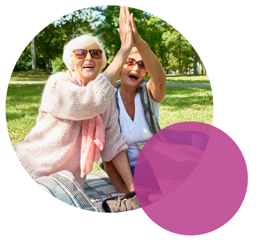 senior women on a picnic