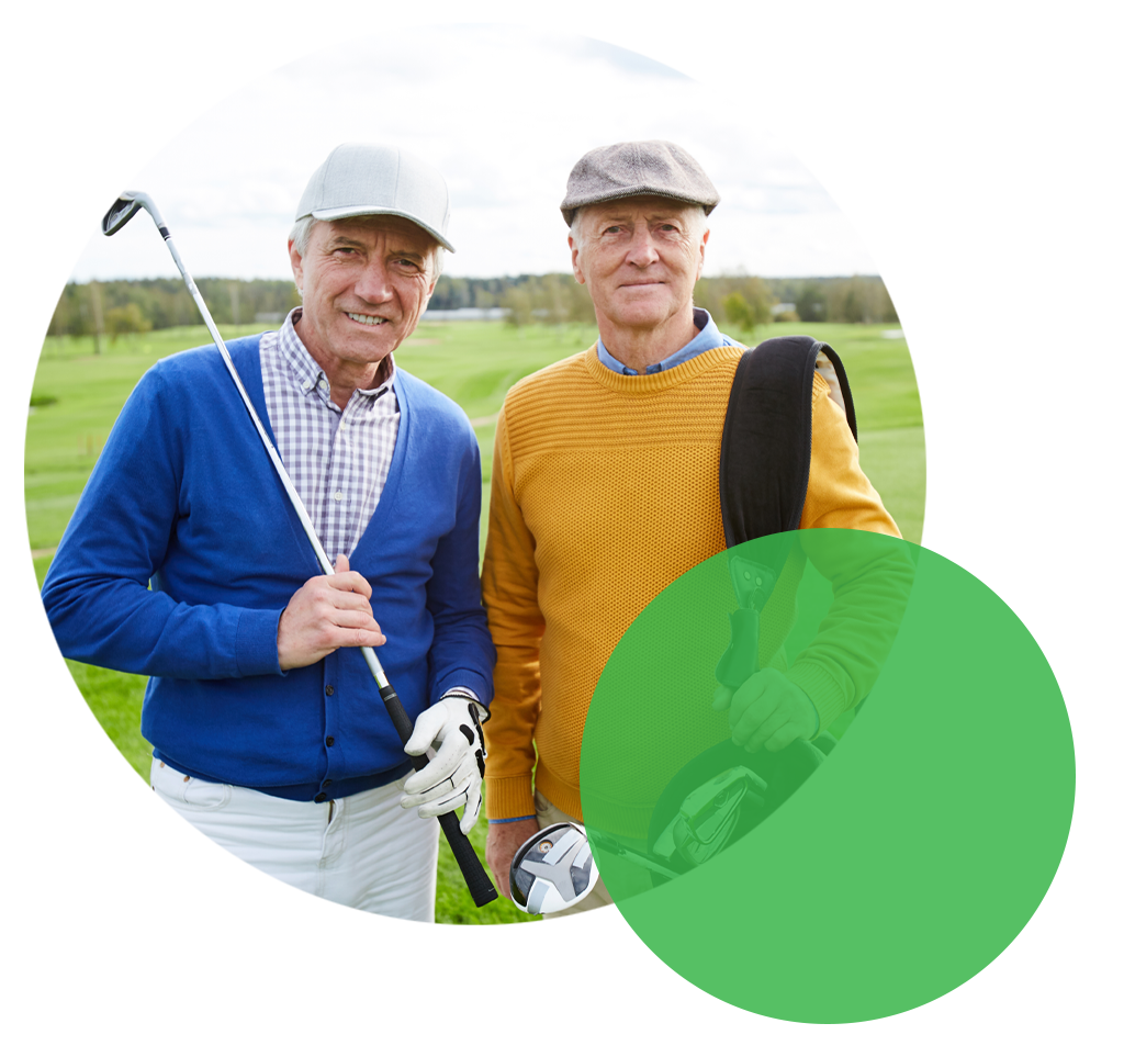 senior men enjoying golf