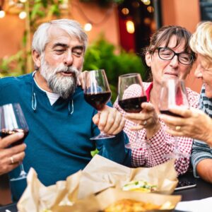 group of friends having dinner