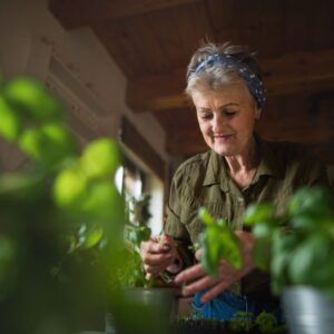 woman gardening