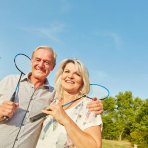 senior couple outside