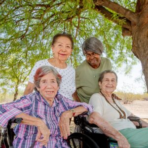 group of seniors outside