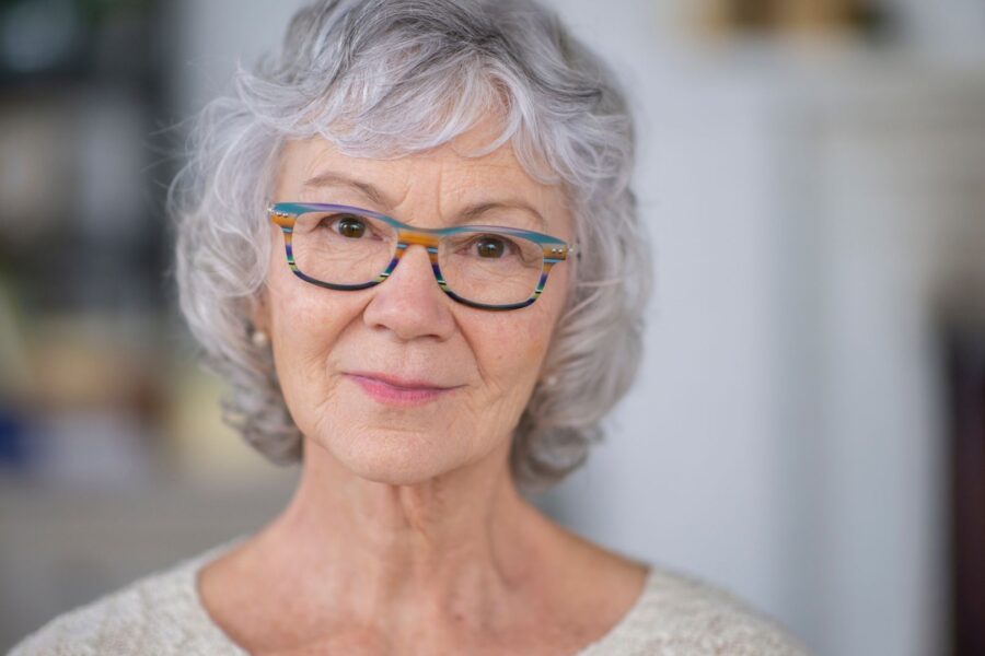 senior woman looking at camera