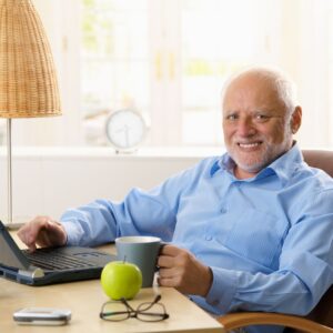 senior on computer