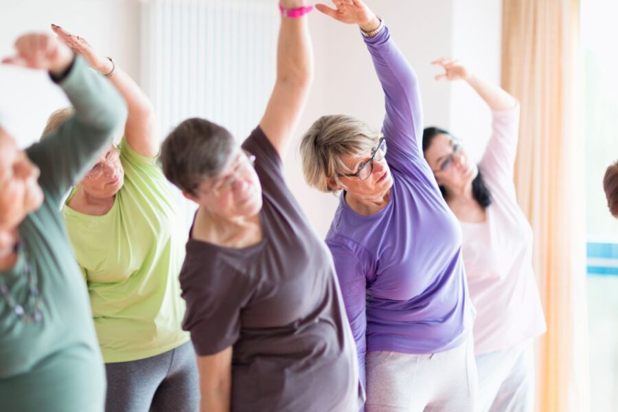 group of people exercising