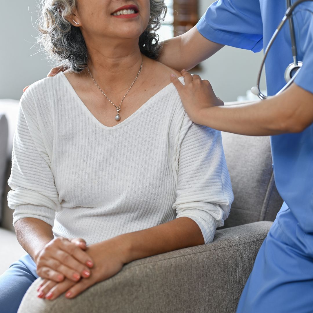 nurse with woman