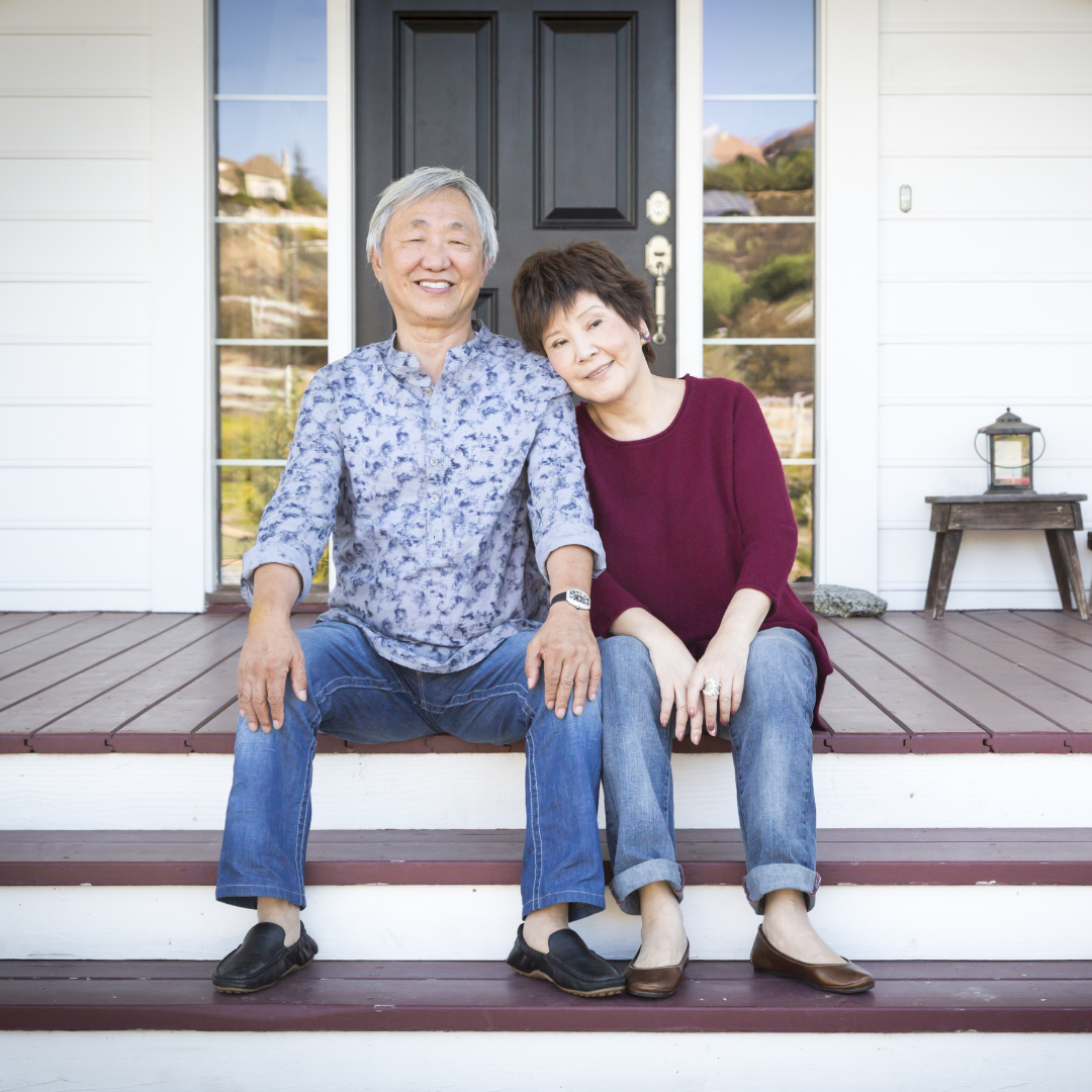 a couple on their front porch