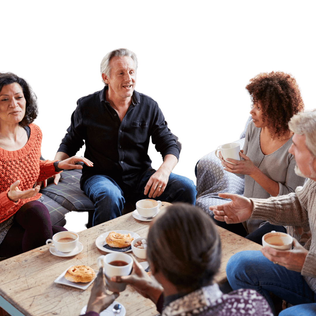 friends around a coffee table