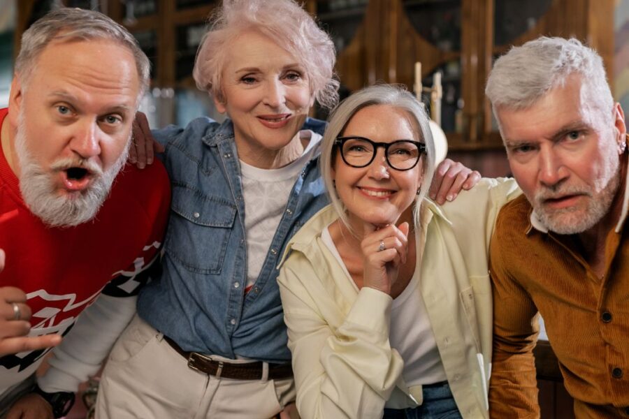 group of seniors in a senior living community
