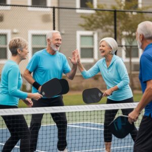 Active group of people
