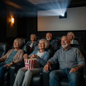 Group watching movies