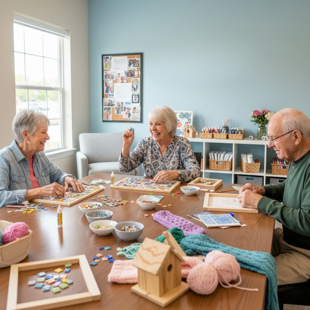 group making crafts