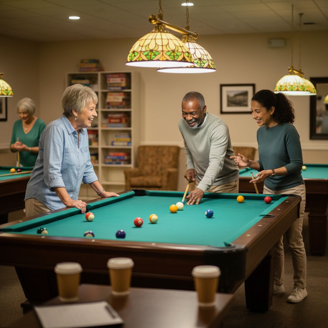 playing pool