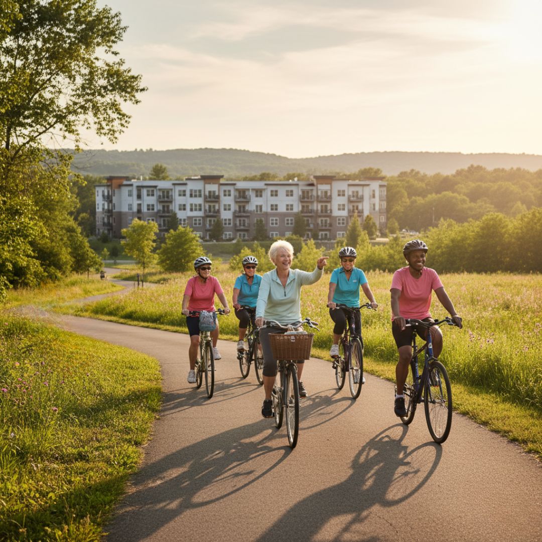 on a group bike ride