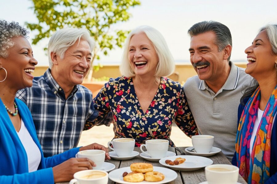 group of seniors laughing