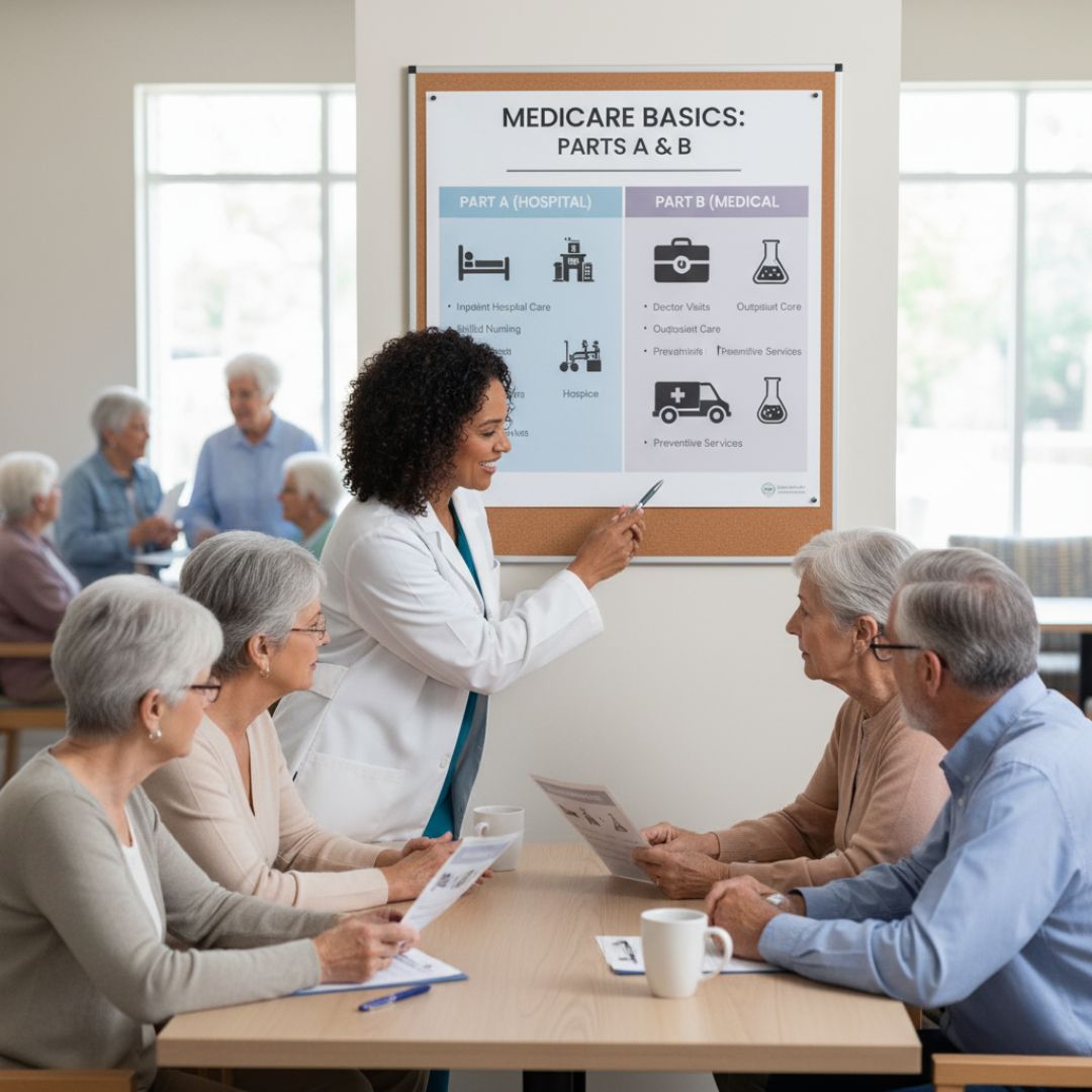 seniors learning about Medicare options
