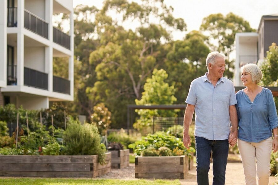 couple walking outside